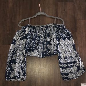 Altar’d State blue patterned crop top